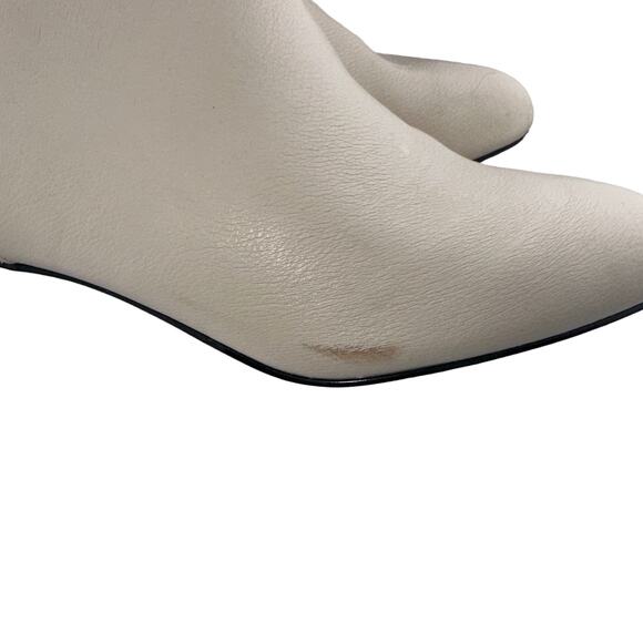 Loft Ankle Cream Faux Leather Zip Up Boot Size 7M NWOT - Picture 5 of 7